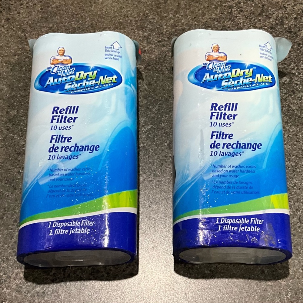 Mr Clean AutoDry Carwash Refill Filter 10 Uses Full Size Lot Of 2  New Sealed